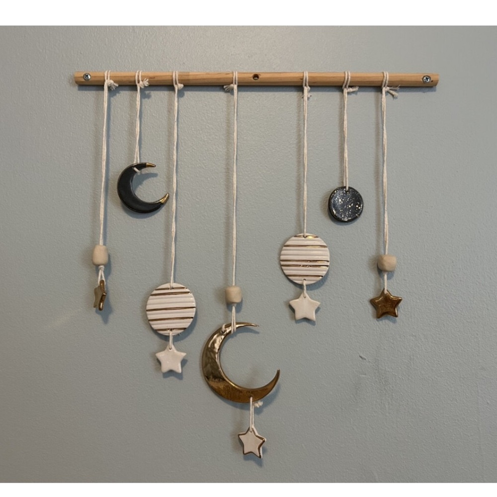 Beautiful handmade ceramic baby wall mobile